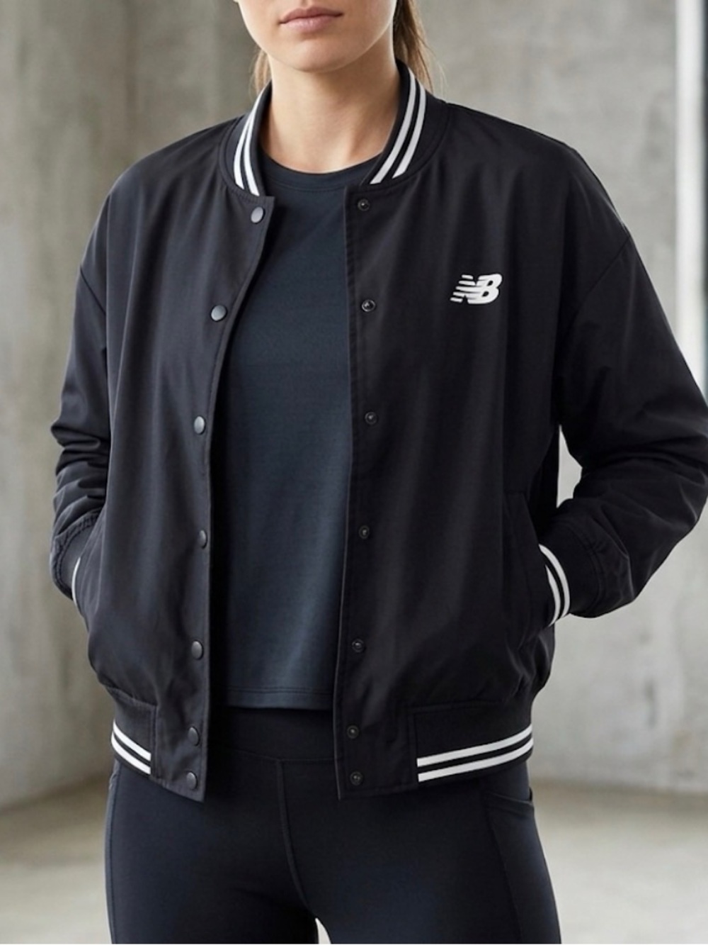 NWOT New Balance Women's Black Varsity Jacket